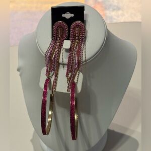 💗Pink and Gold Beaded Earring Bundle✨ 2 pairs, good condition